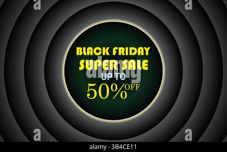 Black Friday supper sale flyer with dark ripple effect, can be used in your business promotion,  online sale marketing flyer, product promotion, Stock Vector