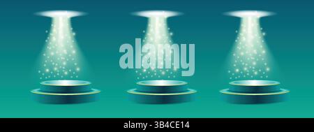 Luxury podium in shinning spot light, can be used in online selling market flyer, product promotion, advertising, discount announcement, Stock Vector