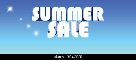3D Font icon of summer sale, easily editable, can be used in online sale marketing flyer, product promotion, advertising, discount announcement, Stock Vector