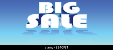 3D Font icon of big sale, easily editable, can be used in online sale marketing flyer, product promotion, advertising, discount announcement, Stock Vector