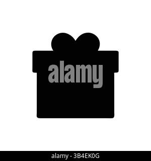 Giftbox silhouette icon vector isolated on white background Stock Vector