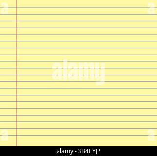 Legal yellow paper sheet of notepad with ruled line designs, ideal for notes, school, or office use. Clean and simple layout for digital or print Stock Vector