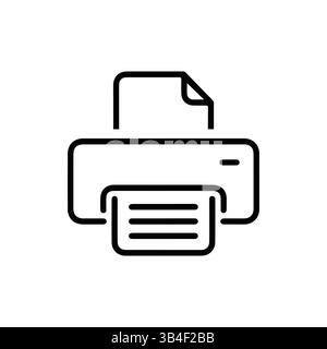 Printer line icon vector illustration on white background Stock Vector