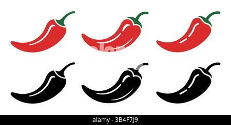 Hot chili paper icon set vector on white background. hot pepper, paprika vector illustration Stock Vector