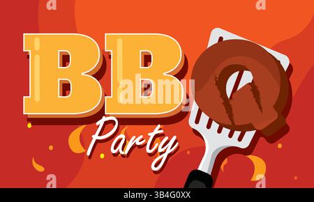 BBQ spatula meat design. Vector illustration Stock Vector