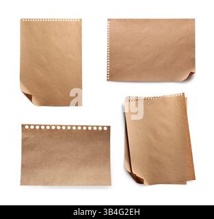 Different notebook sheets isolated on white, set Stock Photo