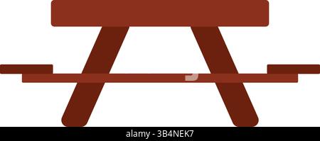 Classic wooden picnic table. Vector illustration Stock Vector
