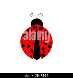 Ladybug icon. Red insect shape. Spotted bug vector. Nature symbol. Stock Vector