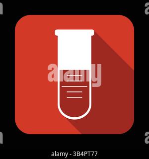Laboratory Test Tube with Red Liquid Sample on Bright Background for Medical Research, Scientific Testing, and Healthcare Analysis Stock Vector