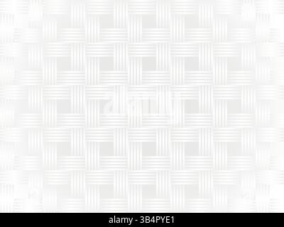 Seamless White Woven Pattern Background or Minimalist Geometric Texture Stock Vector