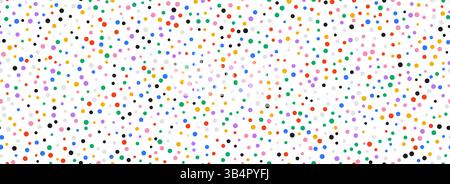 Colorful confetti seamless pattern. Bright glitter dots repeating background. Fun polka dot repeated wallpaper. Vector celebration Christmas, New Year, wedding or birthday party decoration backdrop Stock Vector