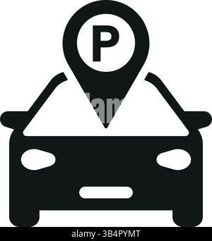 Minimalist Car parking icon vector illustration Stock Vector