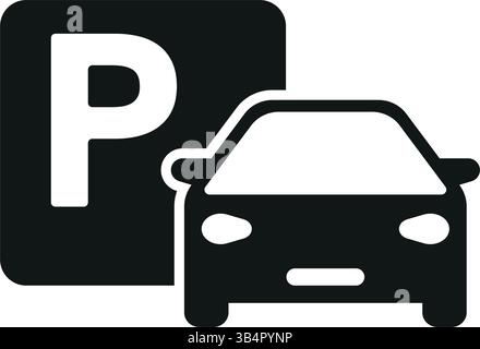 Minimalist Car parking icon vector illustration Stock Vector