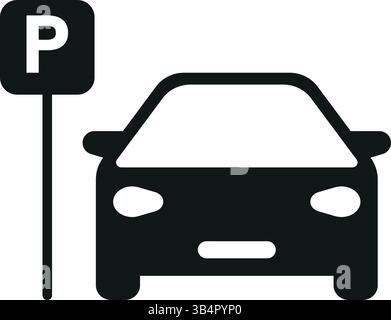 Minimalist Car parking icon vector illustration Stock Vector