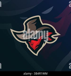 Bandits mascot logo design with modern illustration concept style for badge, emblem and t shirt printing. Bandits head illustration. Stock Vector