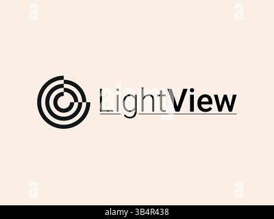 Modern Tech Logo or LightView Circular Radar Icon Design Vector Stock Vector