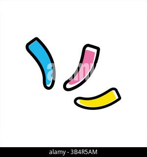 Modern Abstract Curved Shapes Vector Illustration - Playful Design Elements Stock Vector
