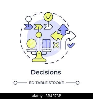 Decisions multi color concept icon Stock Vector