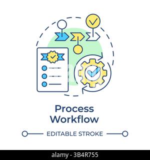 Process workflow multi color concept icon Stock Vector