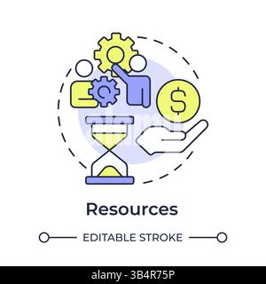 Resources multi color concept icon Stock Vector