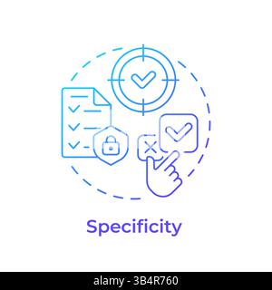 Specificity blue gradient concept icon Stock Vector