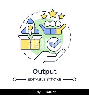 Output multi color concept icon Stock Vector