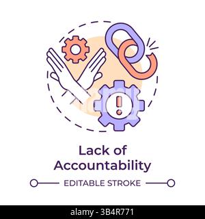 Lack of accountability multi color concept icon Stock Vector