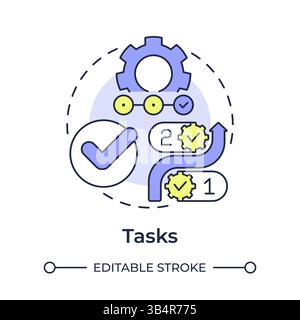Tasks multi color concept icon Stock Vector