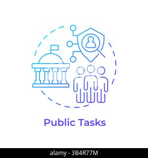 Public tasks blue gradient concept icon Stock Vector