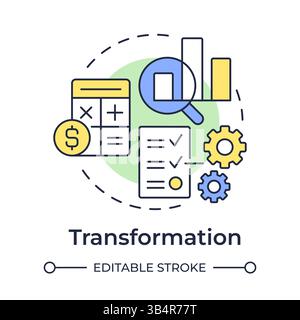 Transformation multi color concept icon Stock Vector