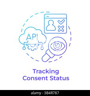Tracking consent status blue gradient concept icon Stock Vector