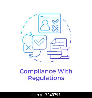 Compliance with regulations blue gradient concept icon Stock Vector