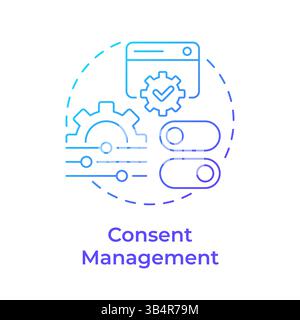 Consent management blue gradient concept icon Stock Vector
