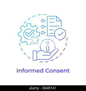Informed consent blue gradient concept icon Stock Vector