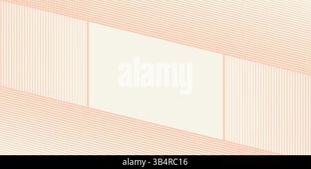 Abstract Peach Linear Pattern with Overlapping Geometric Lines on Soft Beige Background. Warm and minimalist design with angled shapes, perspective Stock Vector