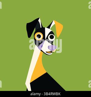 Colorful Abstract Geometric Low Poly Pop Art Dog Illustration Stock Vector