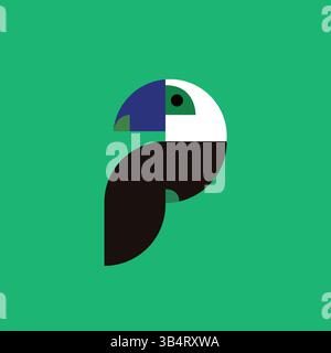 Parrot Geometric Vector Illustration | Royalty-Free Clipart & Stock Design Stock Vector