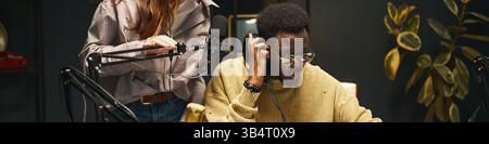 Colleagues Working In Recording Studio Stock Photo