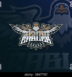 Eagle mascot logo design vector with modern illustration concept style for badge, emblem and t shirt printing. Eagle illustration for sport team. Stock Vector