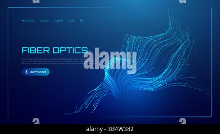 Background data fiber optic line light speed abstract tech network. Digital flow wave connect cable transfer in city systems. Hyperspace swirl VR Stock Vector
