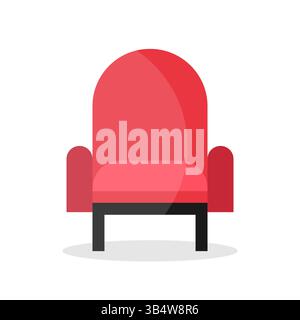 Cinema seat icon isolated on white background. Flat movie theater chair icon symbol. Vector illustration Stock Vector