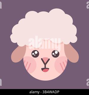 Cute sheep character icon. Sheep cartoon mascot emoji. Vector illustration Stock Vector