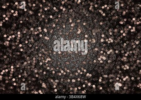 Numerous glowing circles creating a futuristic metallic sphere Stock Photo