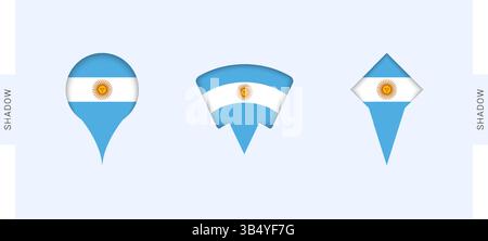 Argentina Map Markers Set. Perfect for projects related to Argentina, travel, geography, and international representation. Vector collection. Stock Vector