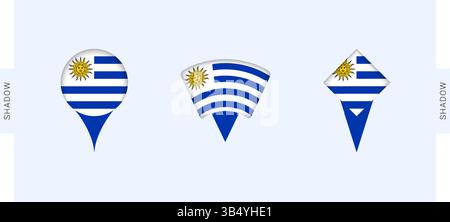 Uruguay Map Markers Set. Perfect for projects related to Uruguay, travel, geography, and international representation. Vector collection. Stock Vector