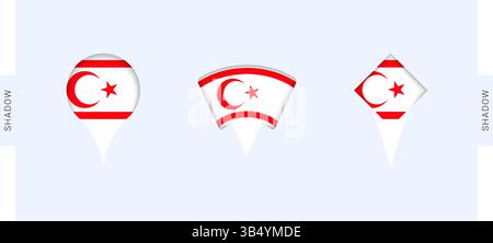 Northern Cyprus Map Markers Set. Perfect for projects related to Northern Cyprus, travel, geography, and international representation. Vector collecti Stock Vector