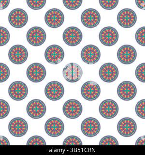 Beautiful colorful mandala design concept of flower petals isolated on white background Stock Vector