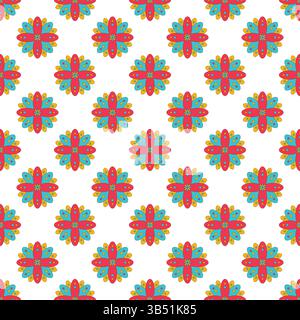 Abstract blue floral mandala designs isolated on white background Stock Vector