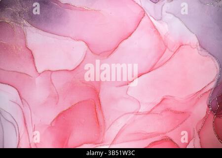 Romantic pink marble surface with glitter effect. Modern abstract stone background. Stock Photo