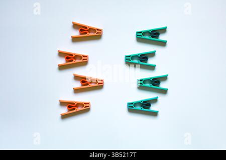 Objects of different colors on a paper background Stock Photo